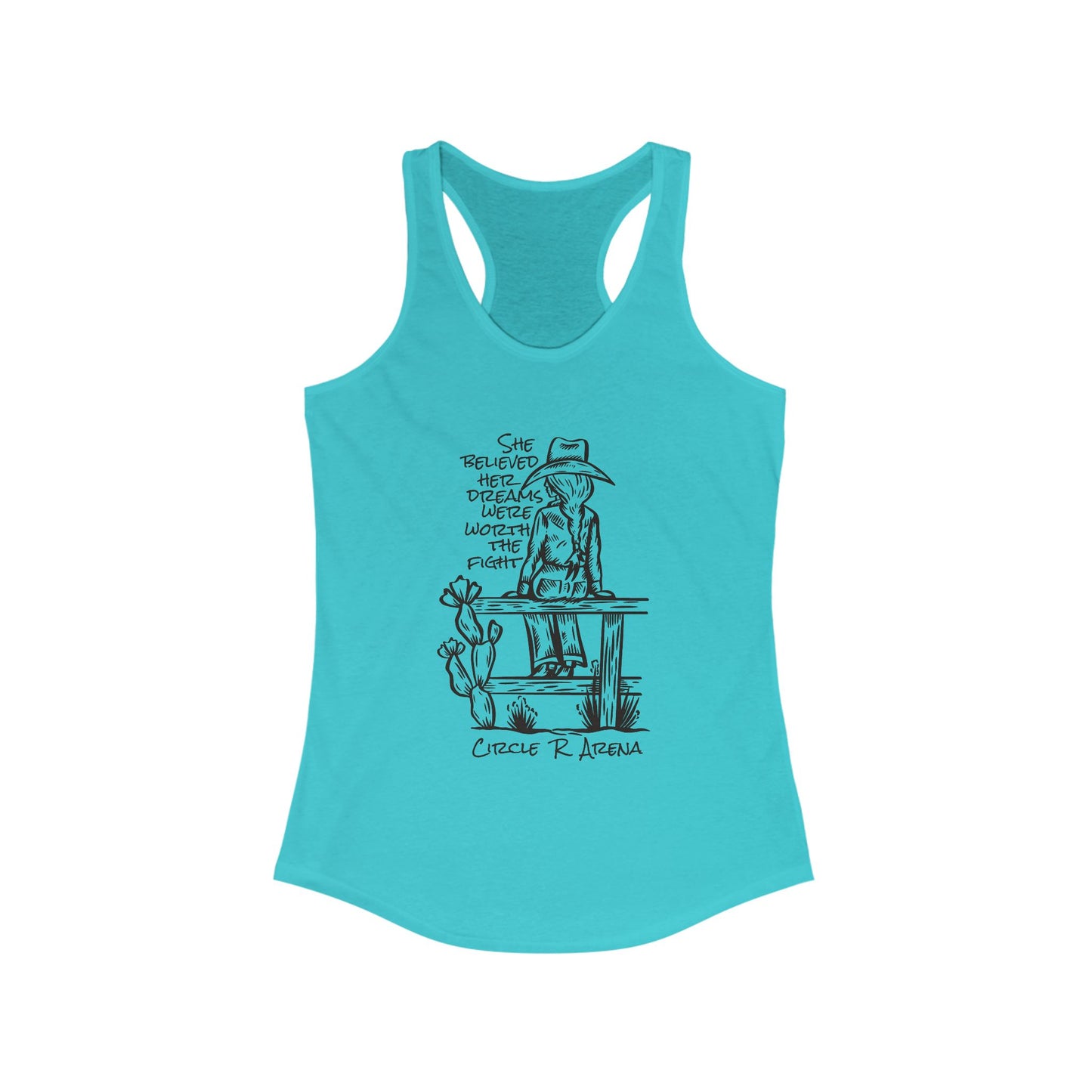 Worth The Fight - Circle R Arena Logo Racerback Tank