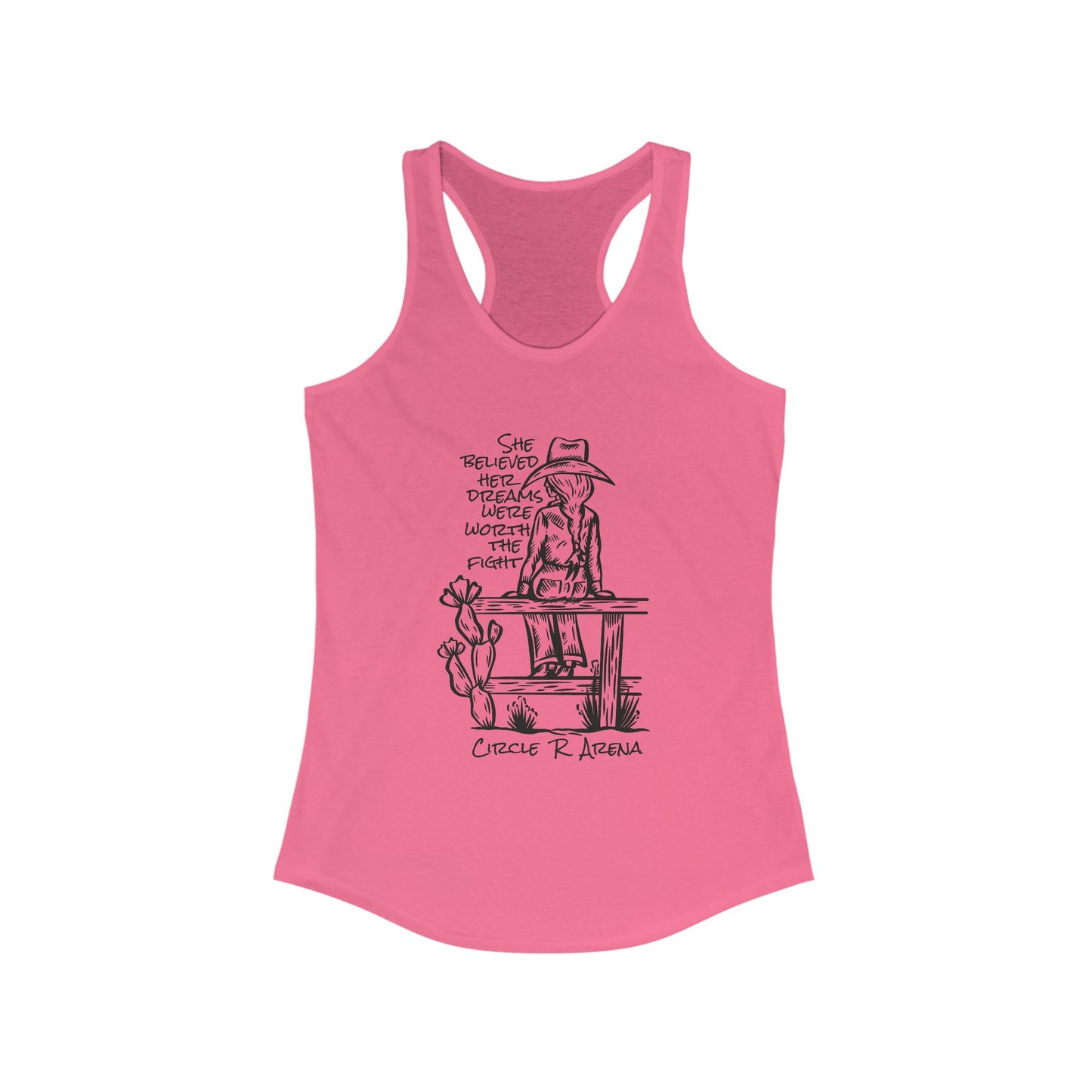 Worth The Fight - Circle R Arena Logo Racerback Tank