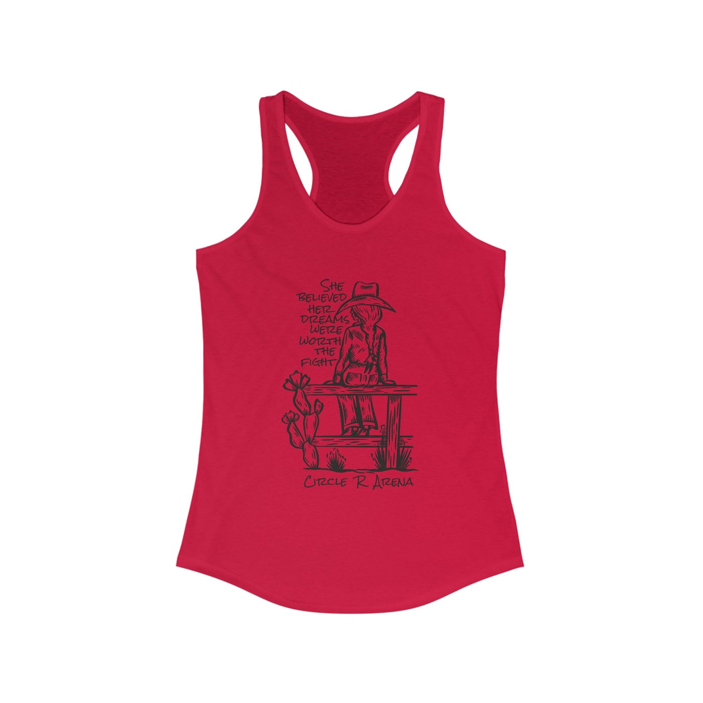 Worth The Fight - Circle R Arena Logo Racerback Tank