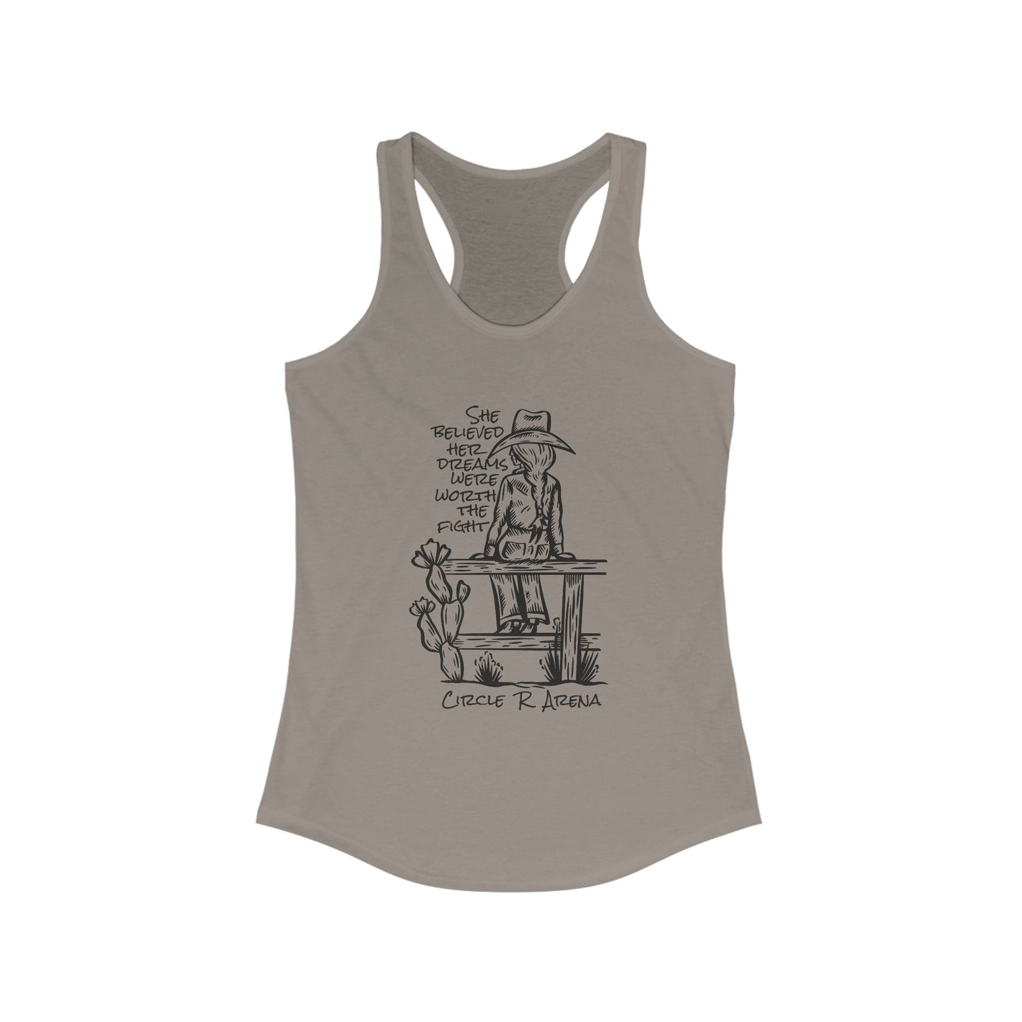 Worth The Fight - Circle R Arena Logo Racerback Tank