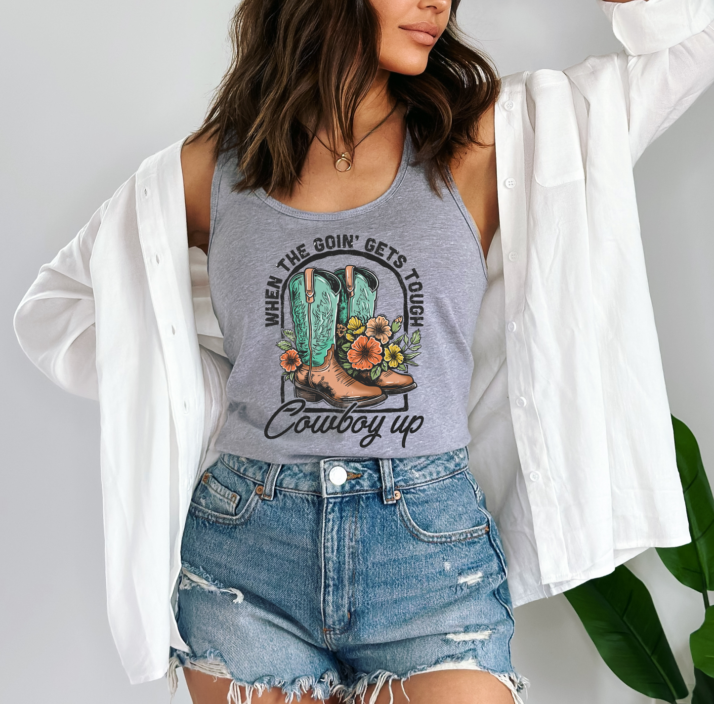 Cowboy Up Women's Racerback Tank Top