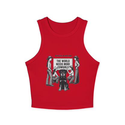 The World Needs More Cowgirls Ribbed Racerback Crop Tank