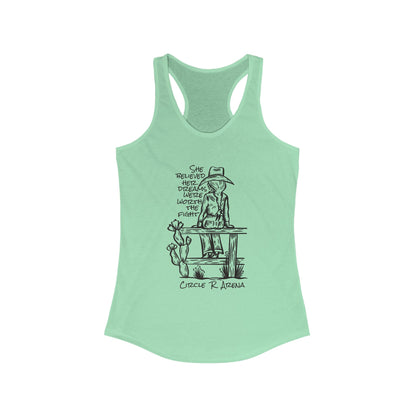 Worth The Fight - Circle R Arena Logo Racerback Tank