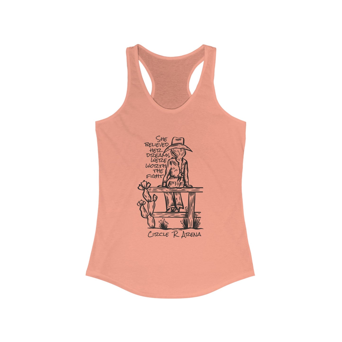 Worth The Fight - Circle R Arena Logo Racerback Tank
