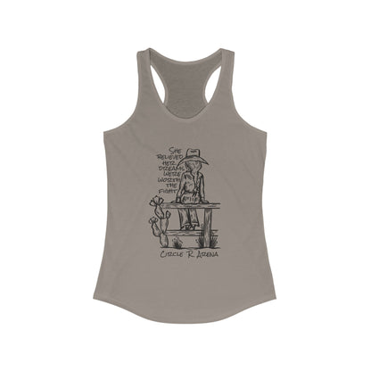 Worth The Fight - Circle R Arena Logo Racerback Tank