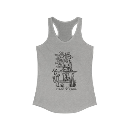 Worth The Fight - Circle R Arena Logo Racerback Tank